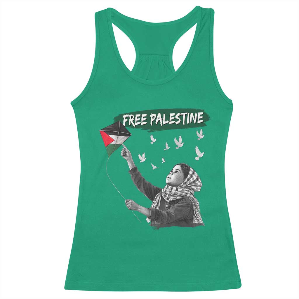Free Palestine Racerback Tank Top Gaza Palestinian Flag TS10 Irish Green Print Your Wear