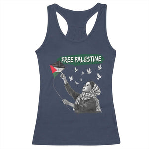Free Palestine Racerback Tank Top Gaza Palestinian Flag TS10 Navy Print Your Wear