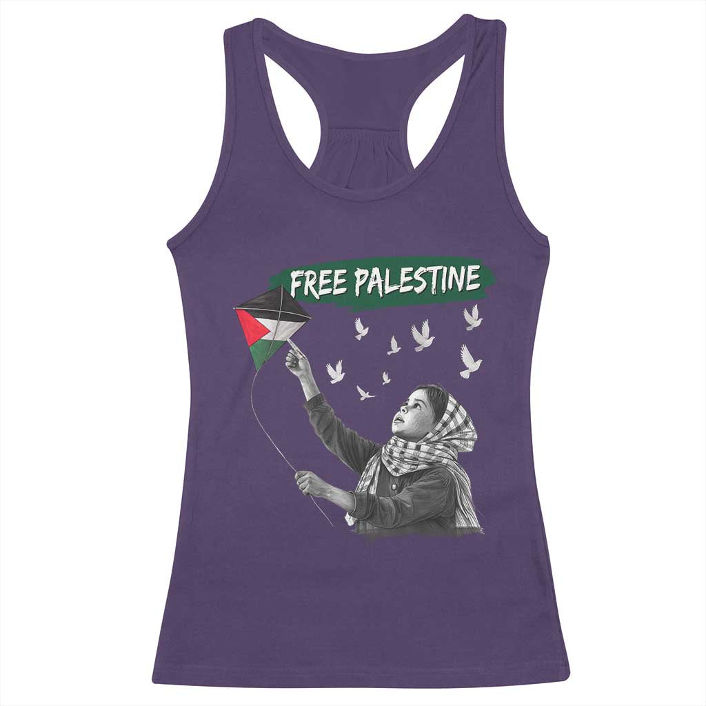 Free Palestine Racerback Tank Top Gaza Palestinian Flag TS10 Purple Print Your Wear