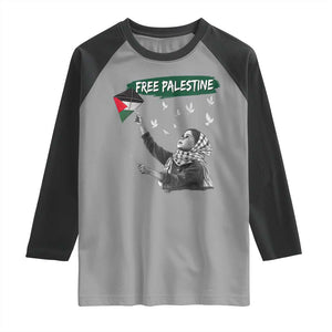 Free Palestine Raglan Shirt Gaza Palestinian Flag TS10 Sport Gray Black Print Your Wear
