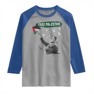 Free Palestine Raglan Shirt Gaza Palestinian Flag TS10 Sport Gray Royal Print Your Wear