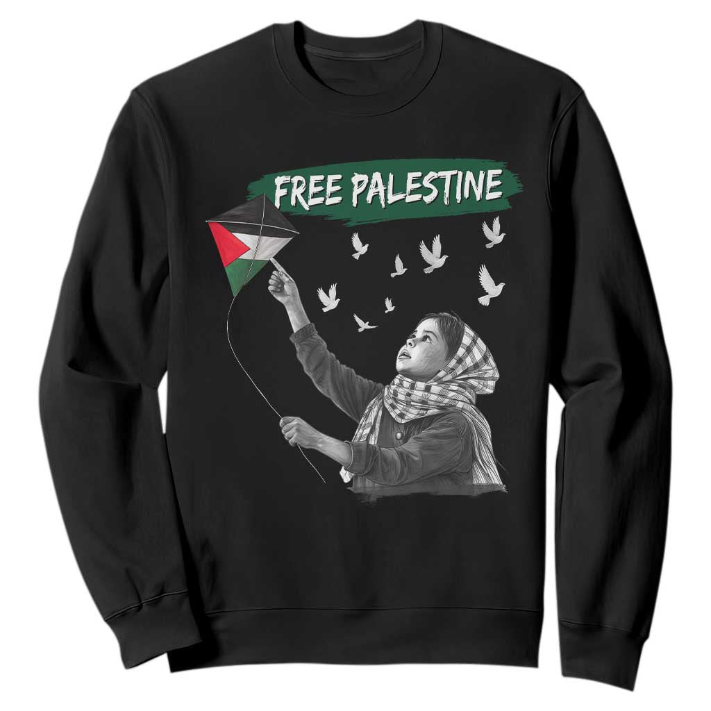 Free Palestine Sweatshirt Gaza Palestinian Flag TS10 Black Print Your Wear