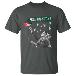Free Palestine T Shirt Gaza Palestinian Flag TS10 Dark Heather Print Your Wear