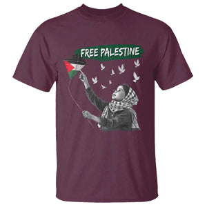 Free Palestine T Shirt Gaza Palestinian Flag TS10 Maroon Print Your Wear
