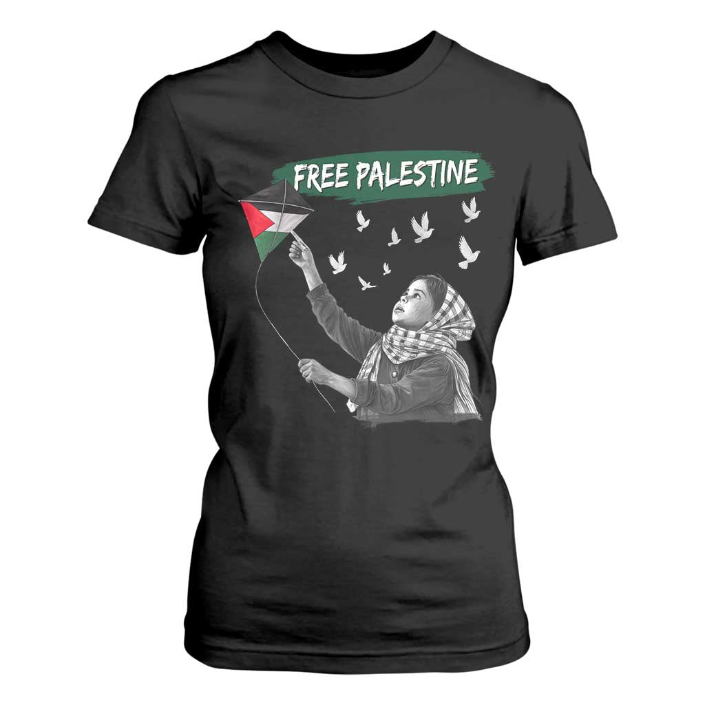 Free Palestine T Shirt For Women Gaza Palestinian Flag TS10 Black Print Your Wear