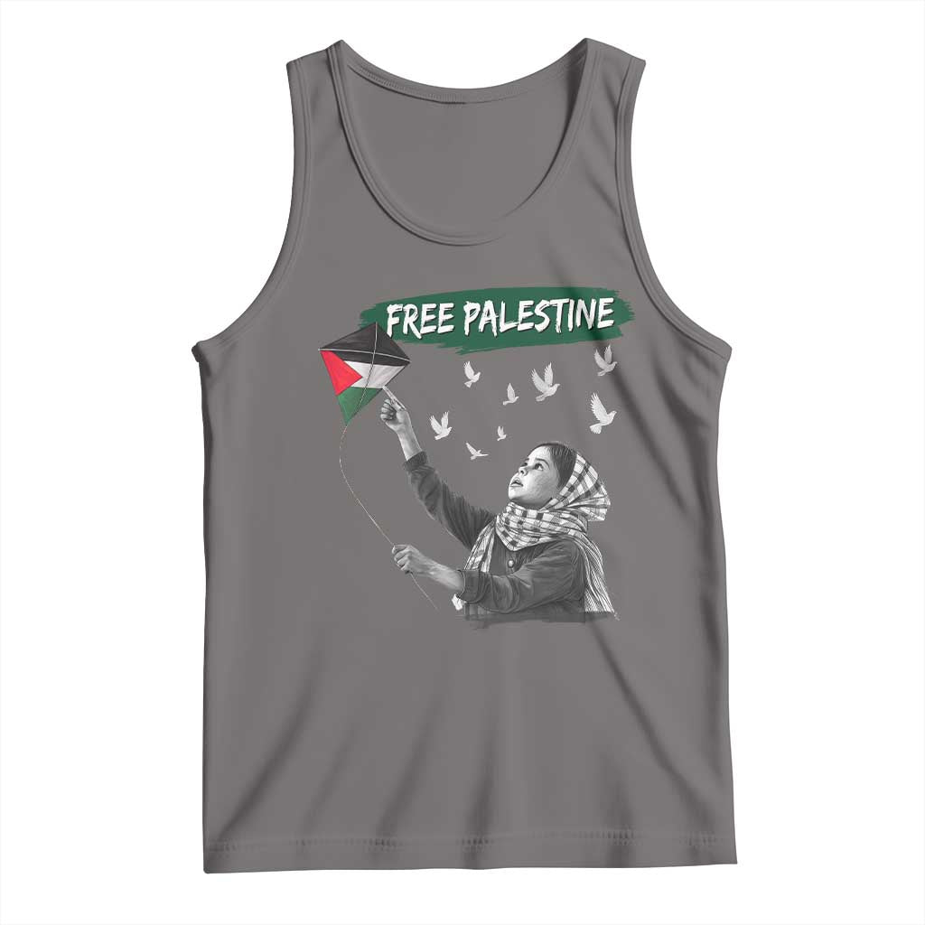 Free Palestine Tank Top Gaza Palestinian Flag TS10 Deep Heather Print Your Wear