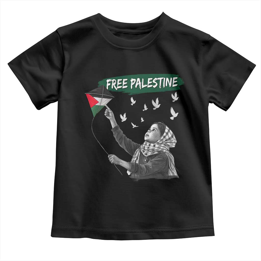 Free Palestine Toddler T Shirt Gaza Palestinian Flag TS10 Black Print Your Wear