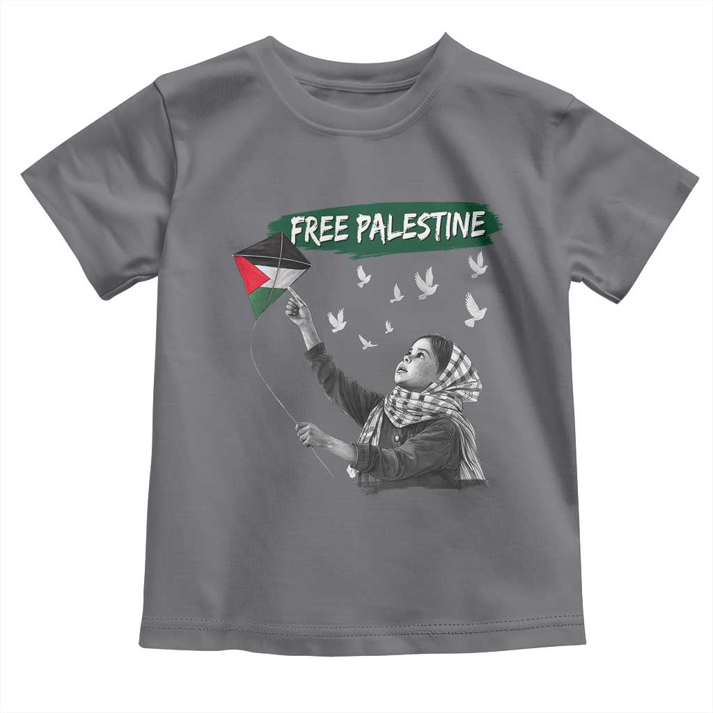 Free Palestine Toddler T Shirt Gaza Palestinian Flag TS10 Charcoal Print Your Wear