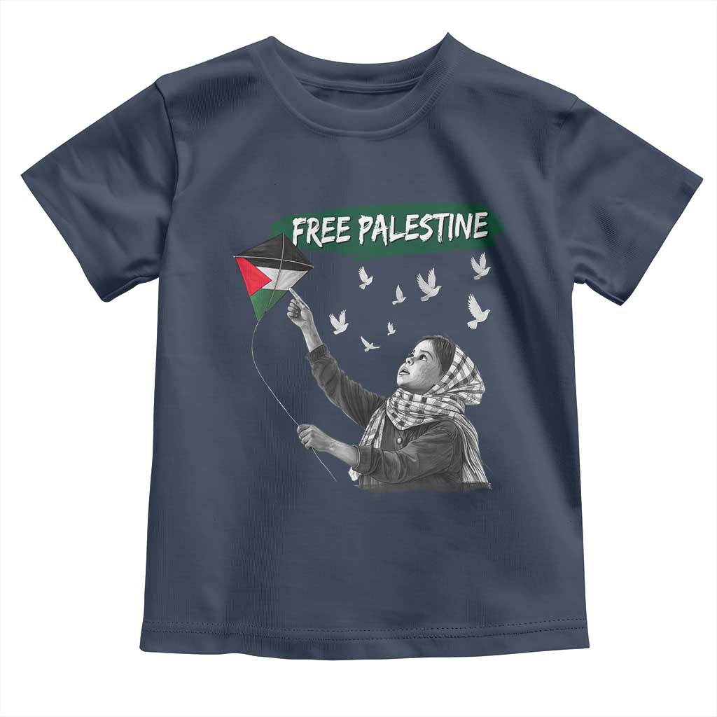 Free Palestine Toddler T Shirt Gaza Palestinian Flag TS10 Navy Print Your Wear
