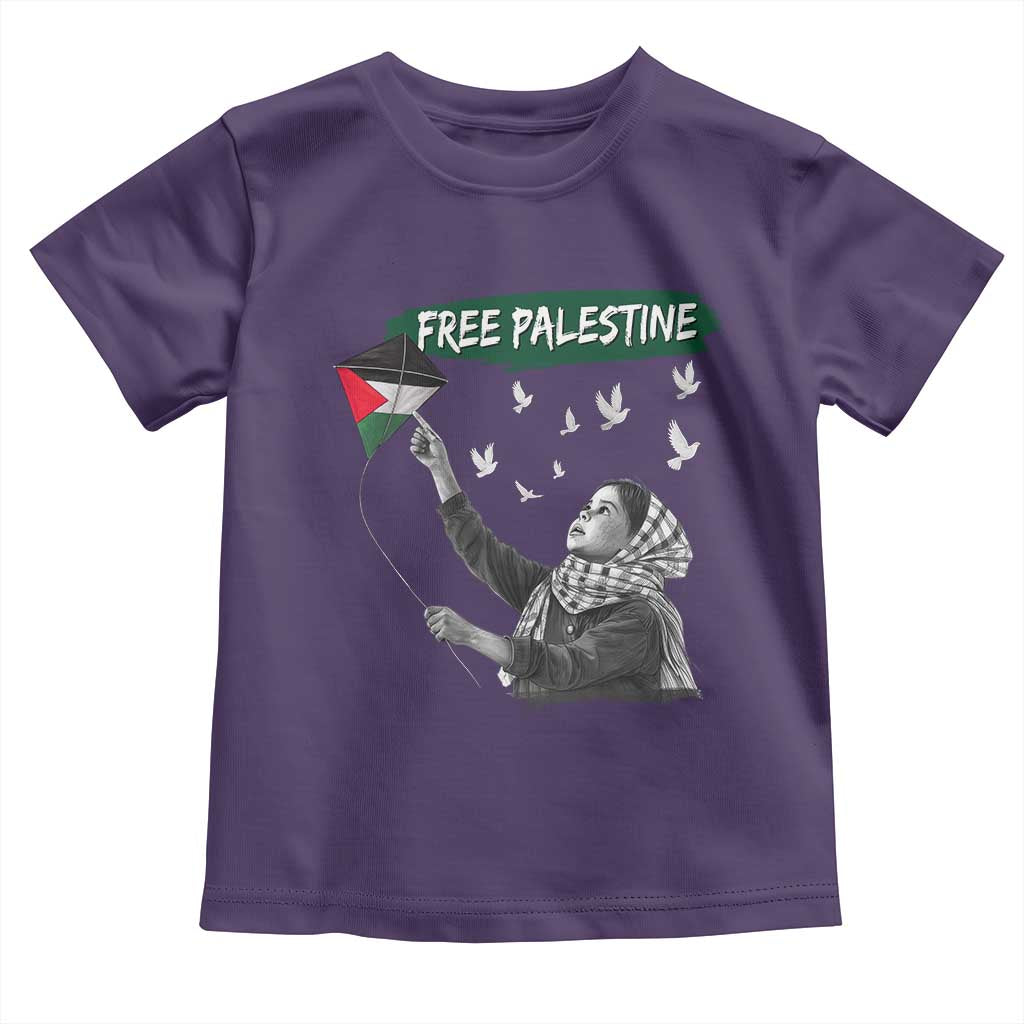 Free Palestine Toddler T Shirt Gaza Palestinian Flag TS10 Purple Print Your Wear