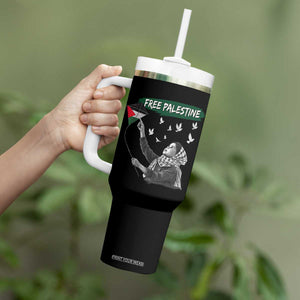 Free Palestine Tumbler With Handle Gaza Palestinian Flag TS10 Print Your Wear
