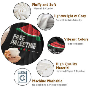 Free Palestine Throw Blanket Watermelon Map TS10 Print Your Wear