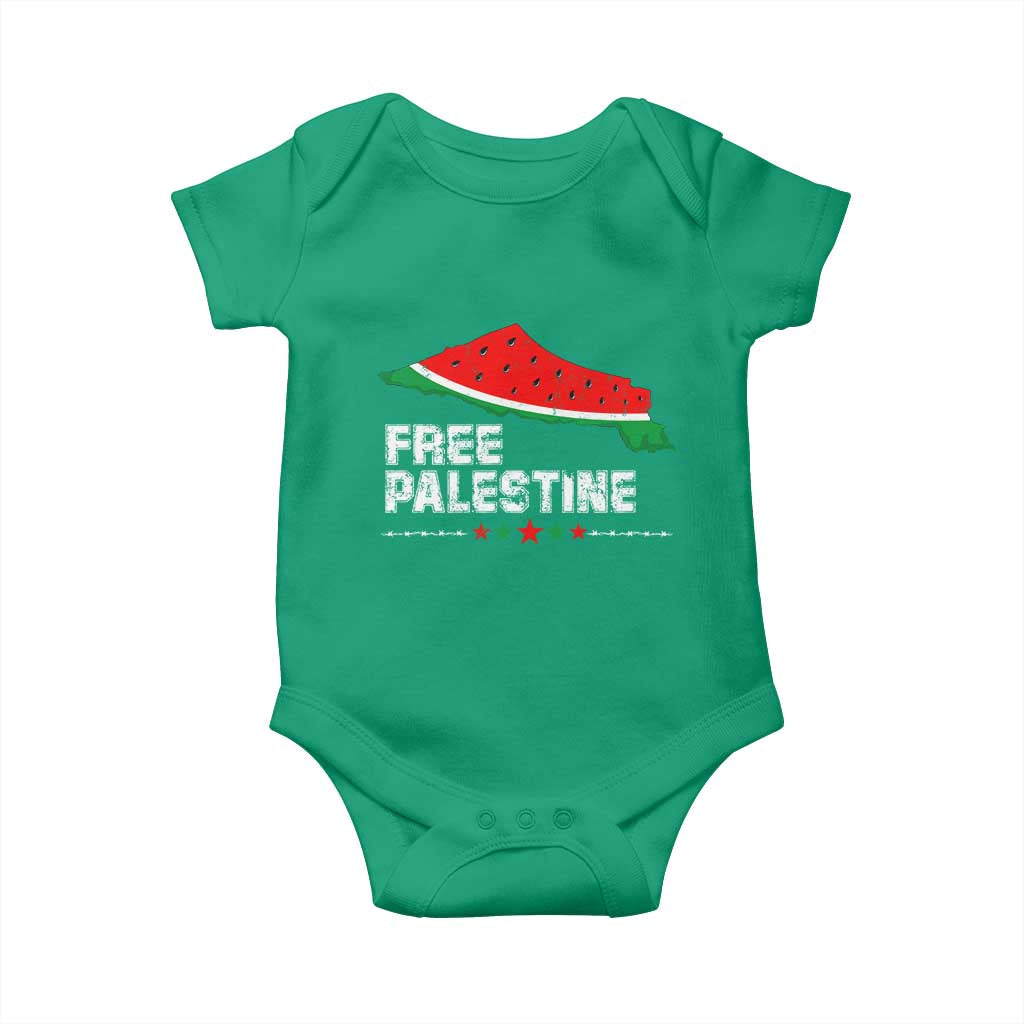 Free Palestine Baby Onesie Watermelon Map TS10 Irish Green Print Your Wear