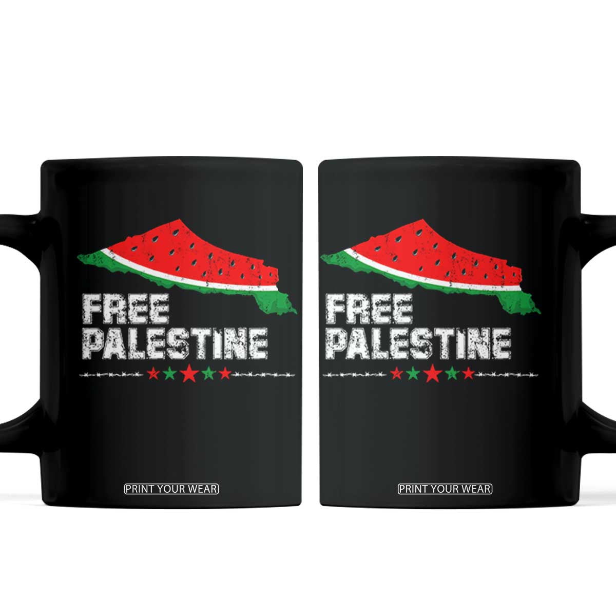 Free Palestine Coffee Mug Watermelon Map TS10 Black Print Your Wear