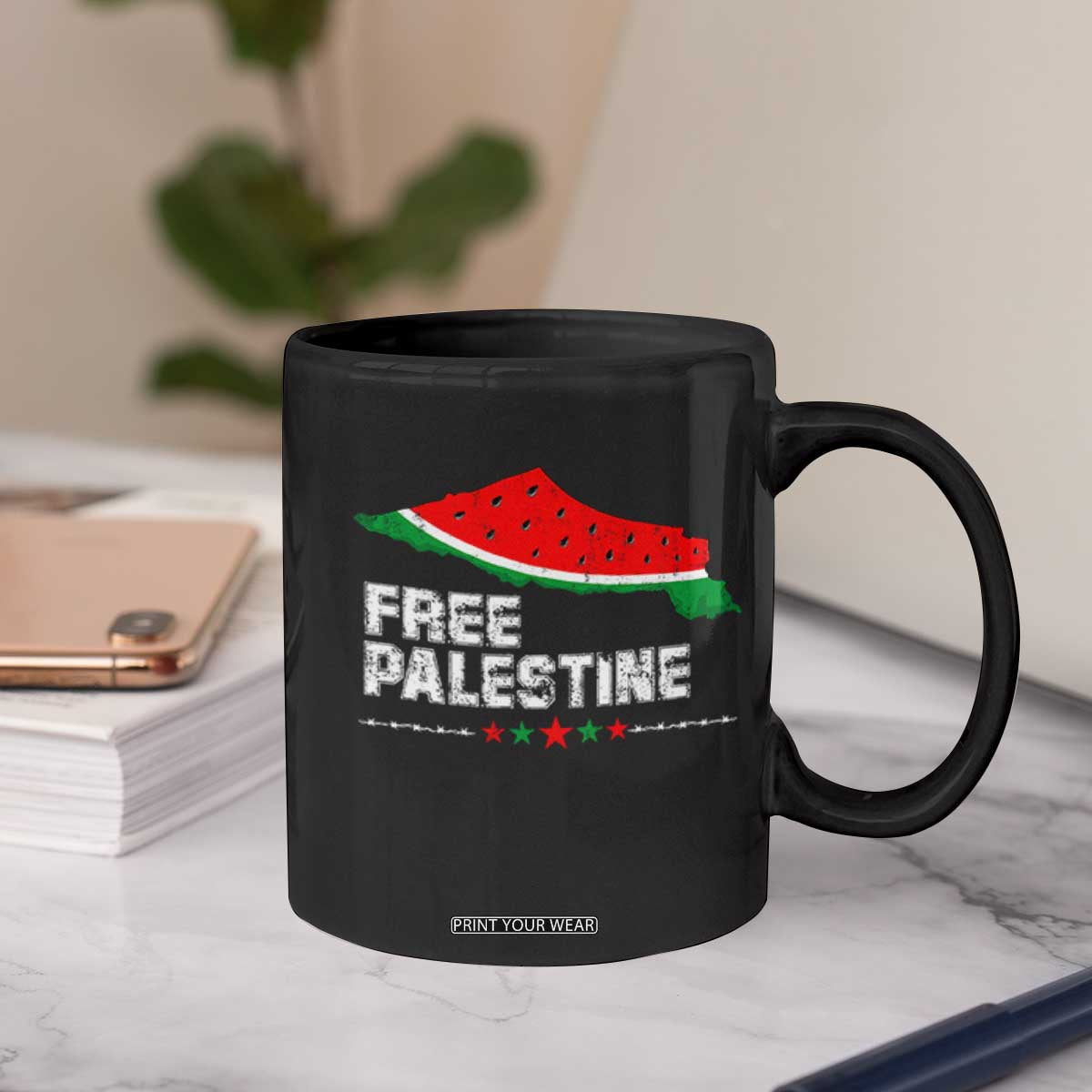Free Palestine Coffee Mug Watermelon Map TS10 Print Your Wear