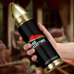 Free Palestine Bullet Tumbler Watermelon Map TS10 Print Your Wear