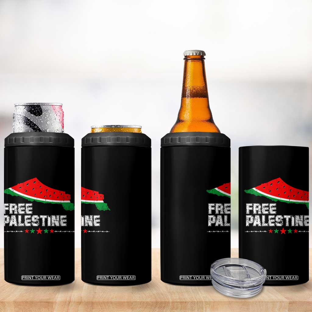 Free Palestine 4 in 1 Can Cooler Tumbler Watermelon Map TS10 Print Your Wear