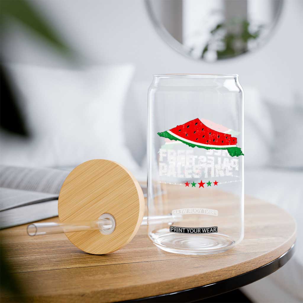 Free Palestine Glass Can Watermelon Map TS10 Print Your Wear