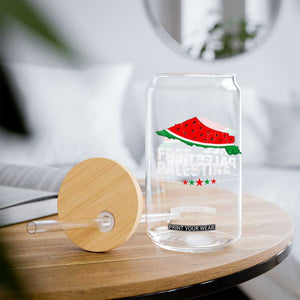 Free Palestine Glass Can Watermelon Map TS10 Print Your Wear