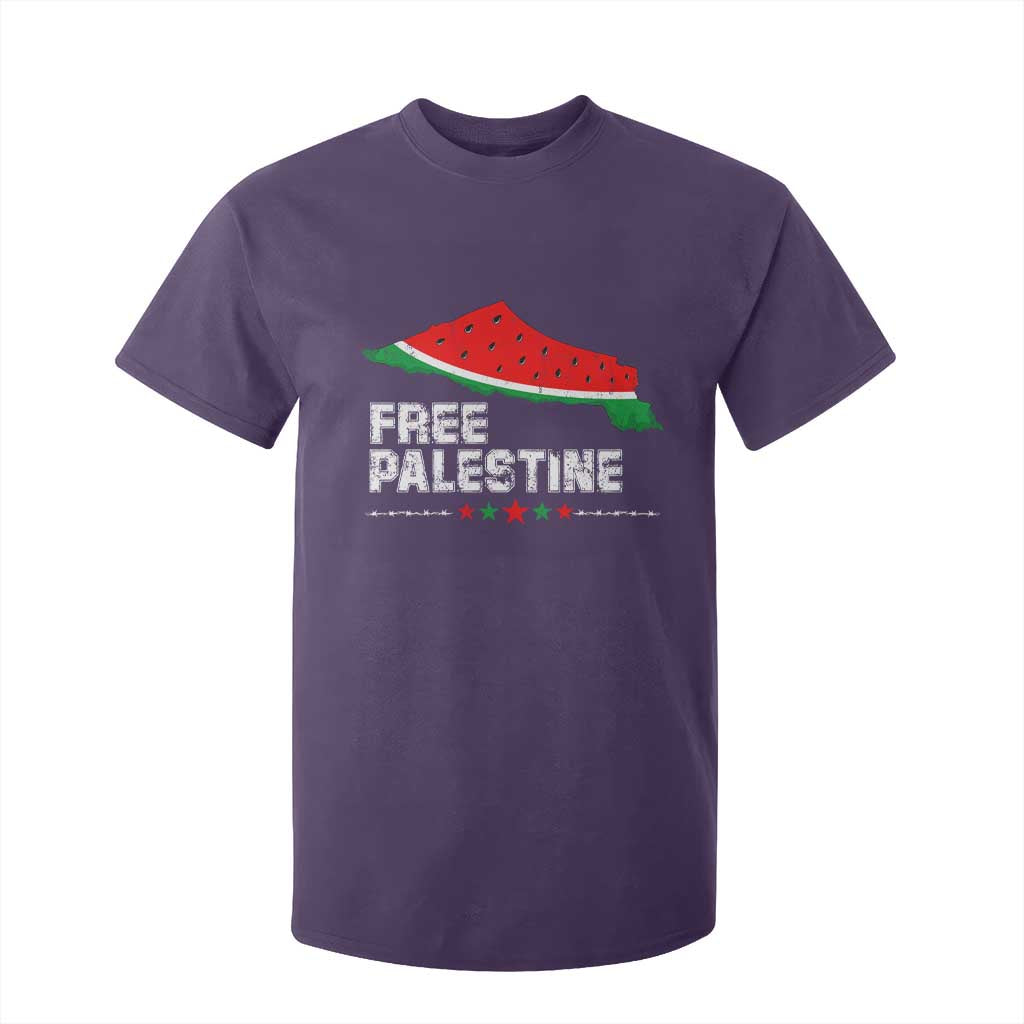 Free Palestine T Shirt For Kid Watermelon Map TS10 Purple Print Your Wear