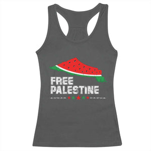 Free Palestine Racerback Tank Top Watermelon Map TS10 Dark Heather Print Your Wear