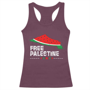 Free Palestine Racerback Tank Top Watermelon Map TS10 Maroon Print Your Wear