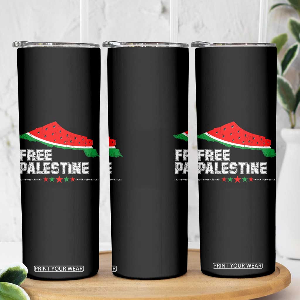 Free Palestine Skinny Tumbler Watermelon Map TS10 Print Your Wear