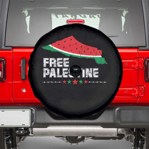 Free Palestine Spare Tire Cover Watermelon Map TS10 Black Print Your Wear