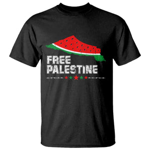 Free Palestine T Shirt Watermelon Map TS10 Black Print Your Wear