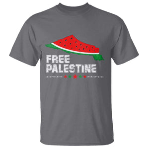 Free Palestine T Shirt Watermelon Map TS10 Charcoal Print Your Wear