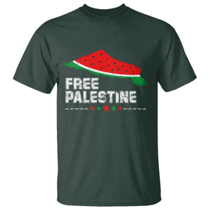 Free Palestine T Shirt Watermelon Map TS10 Dark Forest Green Print Your Wear