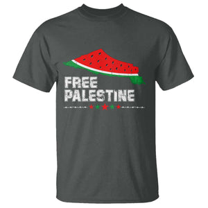 Free Palestine T Shirt Watermelon Map TS10 Dark Heather Print Your Wear