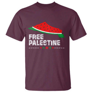 Free Palestine T Shirt Watermelon Map TS10 Maroon Print Your Wear