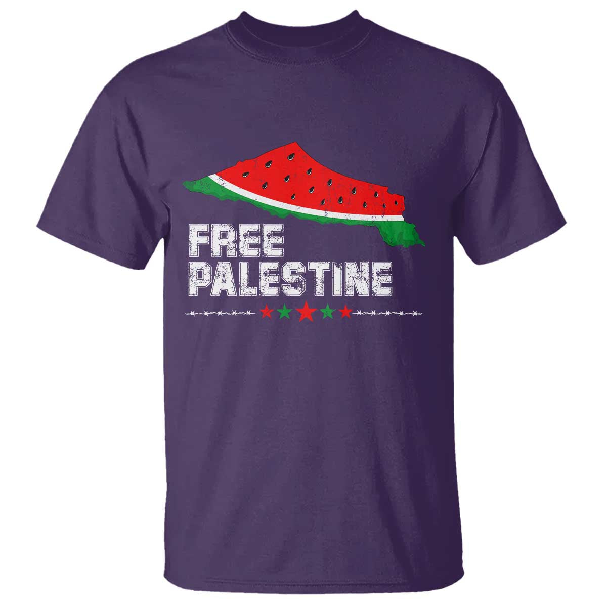Free Palestine T Shirt Watermelon Map TS10 Purple Print Your Wear