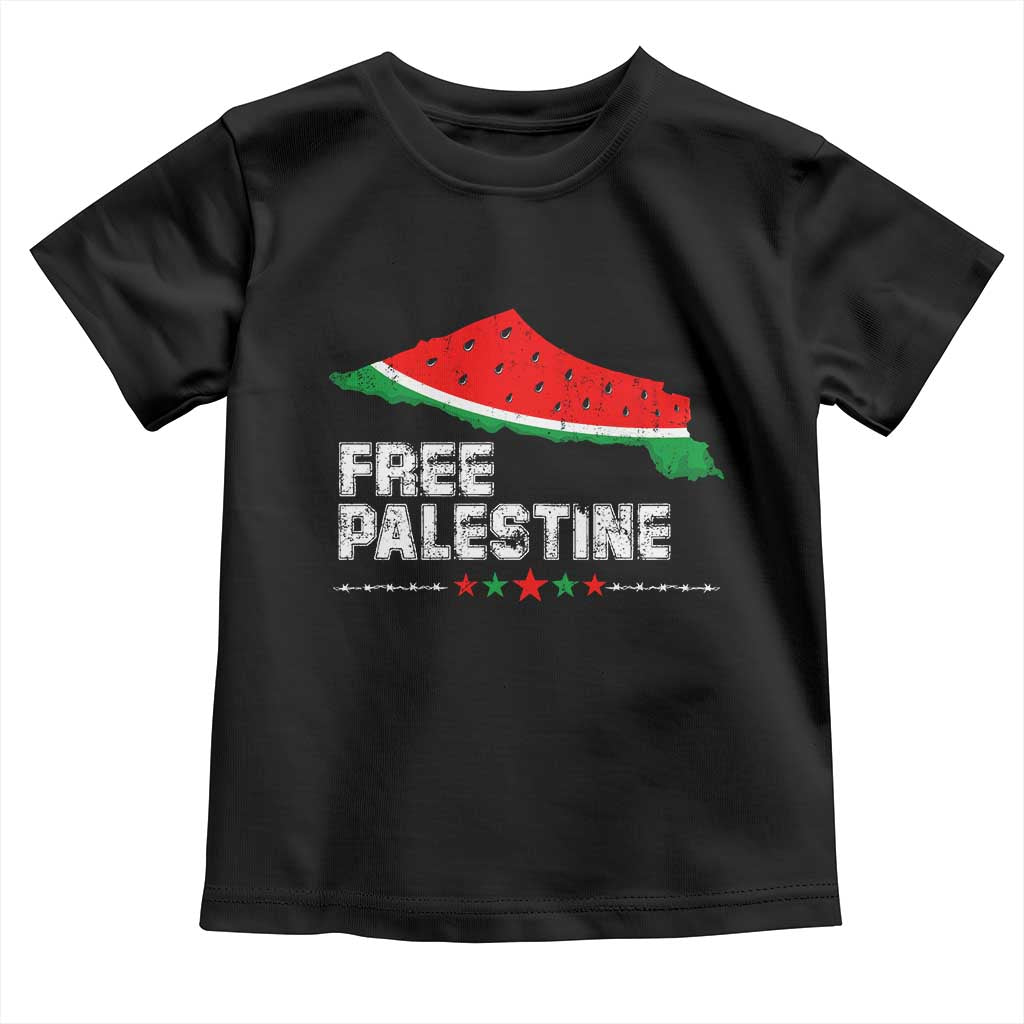 Free Palestine Toddler T Shirt Watermelon Map TS10 Black Print Your Wear