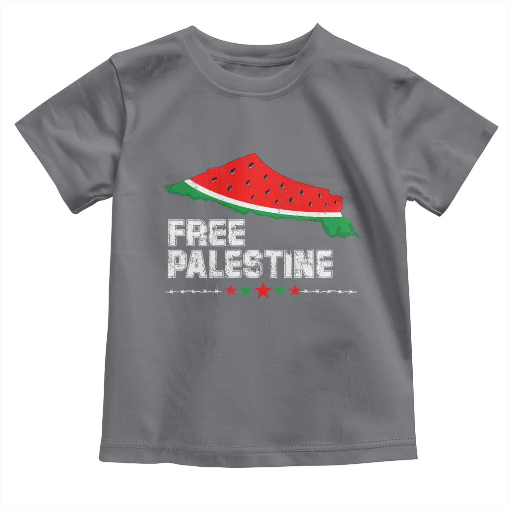 Free Palestine Toddler T Shirt Watermelon Map TS10 Charcoal Print Your Wear