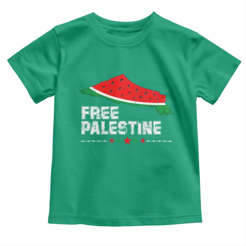 Free Palestine Toddler T Shirt Watermelon Map TS10 Irish Green Print Your Wear