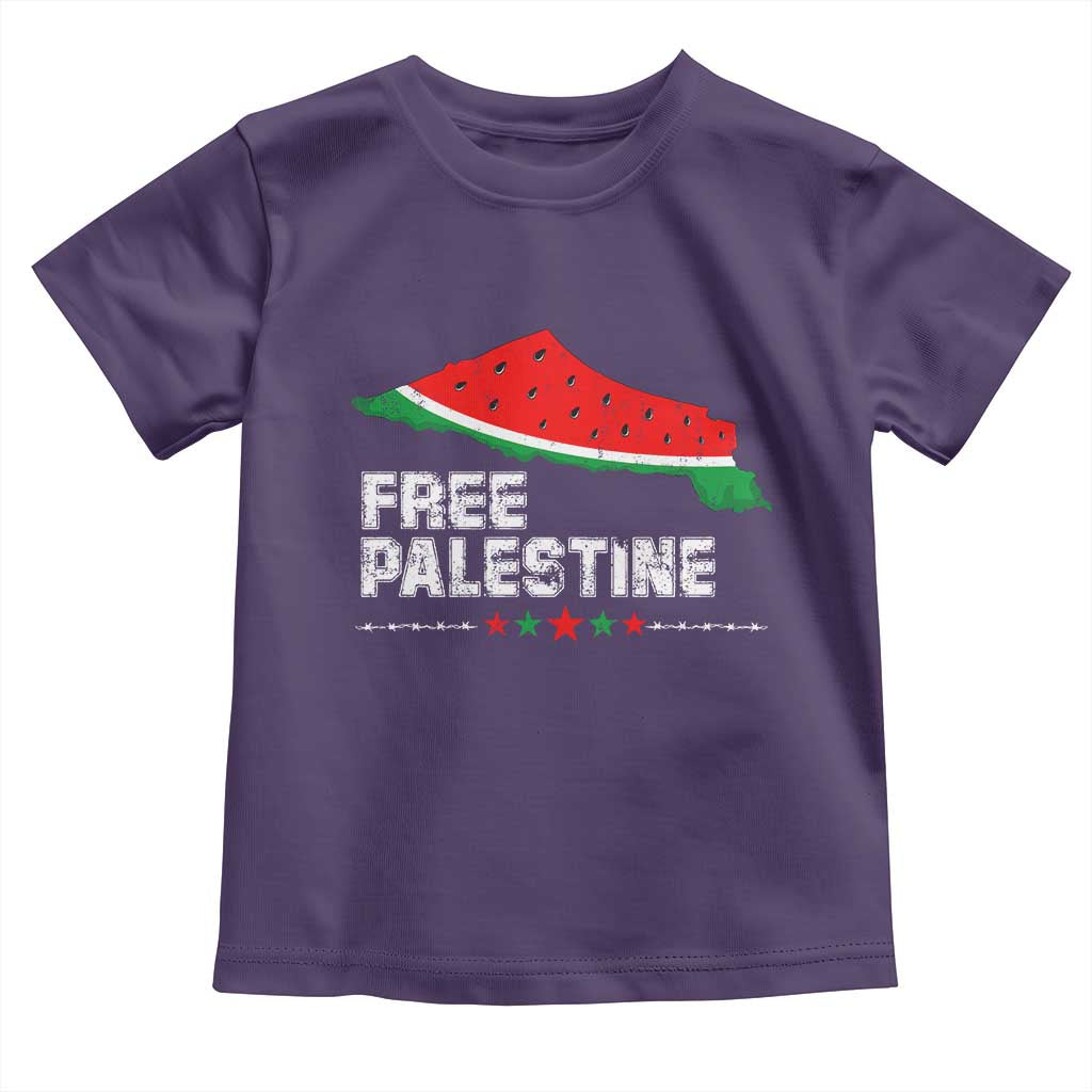 Free Palestine Toddler T Shirt Watermelon Map TS10 Purple Print Your Wear
