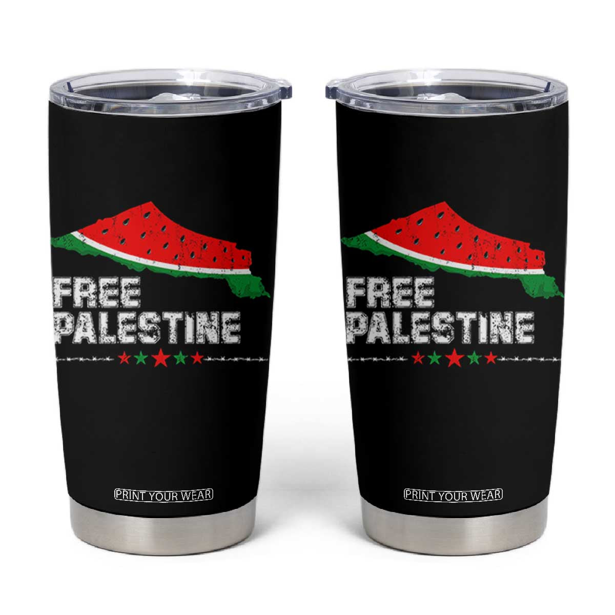 Free Palestine Tumbler Cup Watermelon Map TS10 Black Print Your Wear