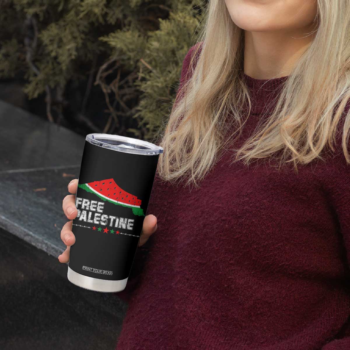 Free Palestine Tumbler Cup Watermelon Map TS10 Print Your Wear