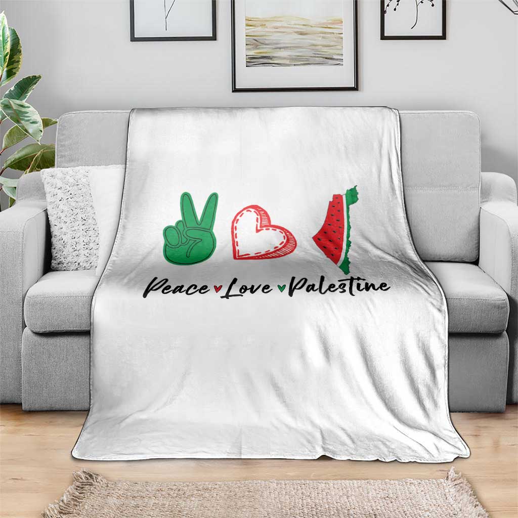 Peace Love Palestine Throw Blanket Gaza Palestinian Flag TS10 Print Your Wear