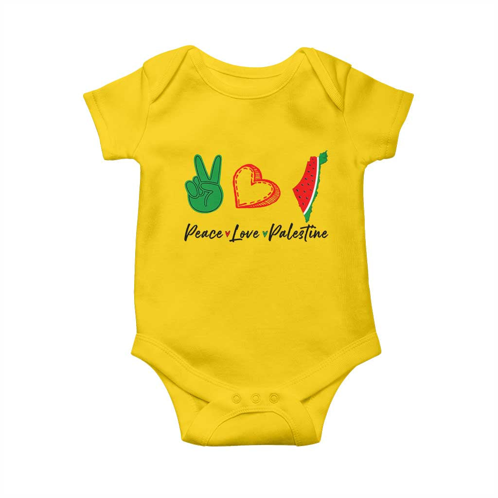Peace Love Palestine Baby Onesie Gaza Palestinian Flag TS10 Daisy Print Your Wear