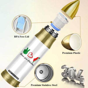 Peace Love Palestine Bullet Tumbler Gaza Palestinian Flag TS10 Print Your Wear