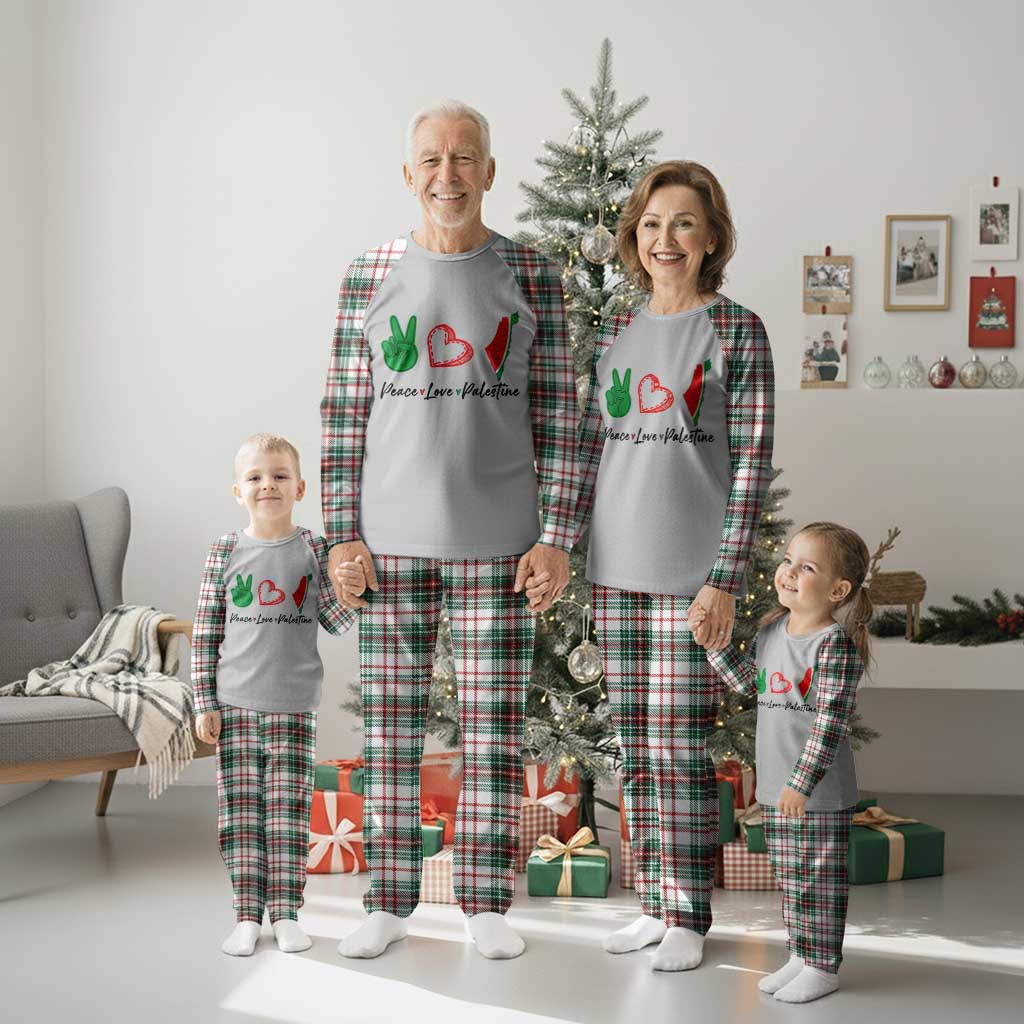 Peace Love Palestine Plaid Pajama Set Gaza Palestinian Flag TS10 Christmas Plaid Print Your Wear