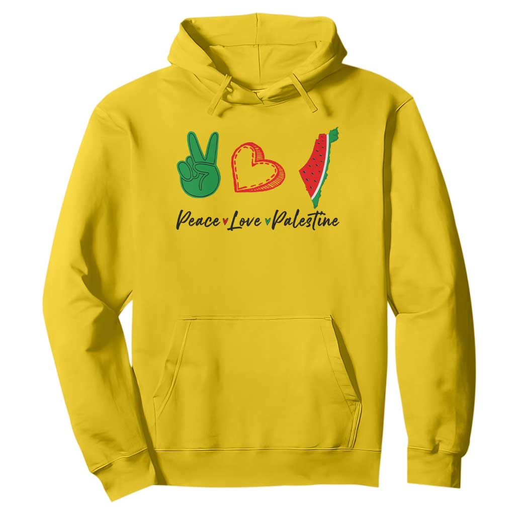 Peace Love Palestine Hoodie Gaza Palestinian Flag TS10 Daisy Print Your Wear