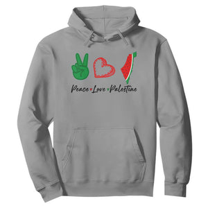 Peace Love Palestine Hoodie Gaza Palestinian Flag TS10 Sport Gray Print Your Wear