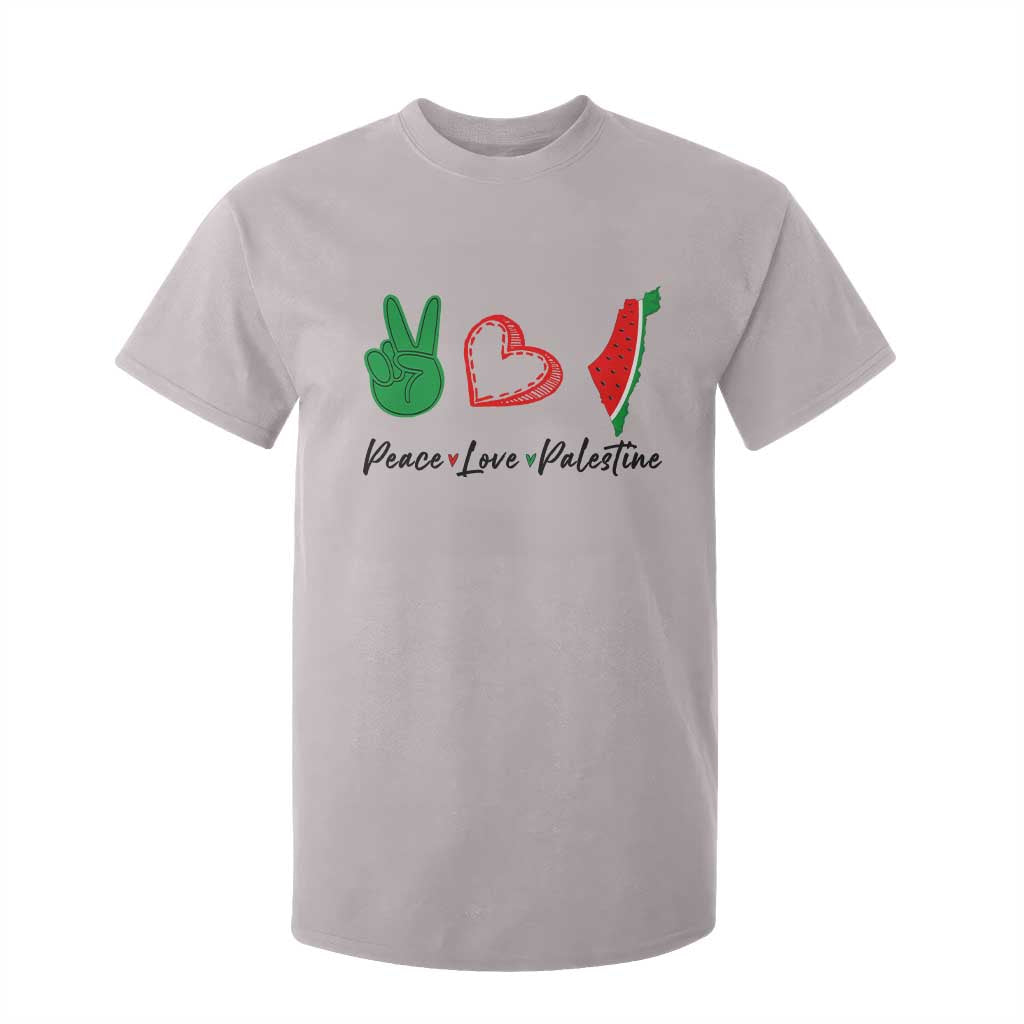Peace Love Palestine T Shirt For Kid Gaza Palestinian Flag TS10 Ice Gray Print Your Wear