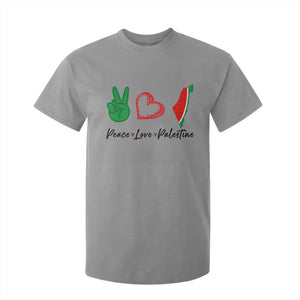 Peace Love Palestine T Shirt For Kid Gaza Palestinian Flag TS10 Sport Gray Print Your Wear