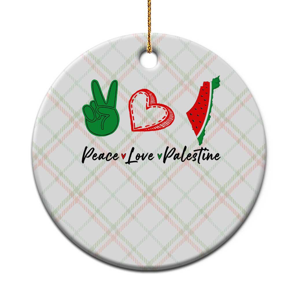 Peace Love Palestine Ceramic Ornament Gaza Palestinian Flag TS10 1pc Christmas Plaid Print Your Wear