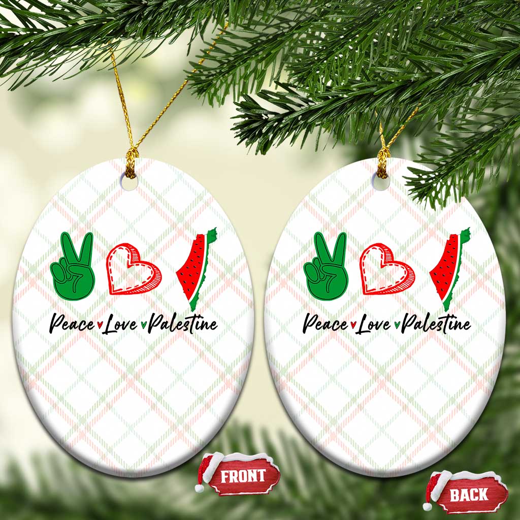 Peace Love Palestine Ceramic Ornament Gaza Palestinian Flag TS10 Print Your Wear